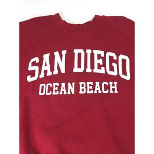 Vtg MV Sport Red San Diego California Ocean Beach Sweater M‎ Medium